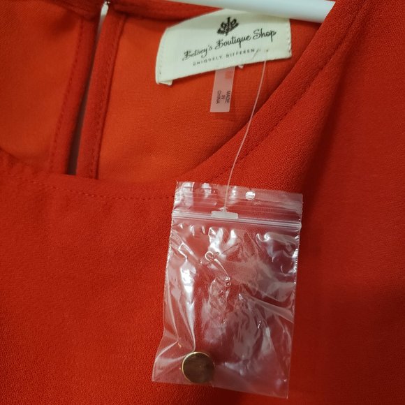 NWOT Red Scallop Bottom Tank Dress - Picture 5 of 7